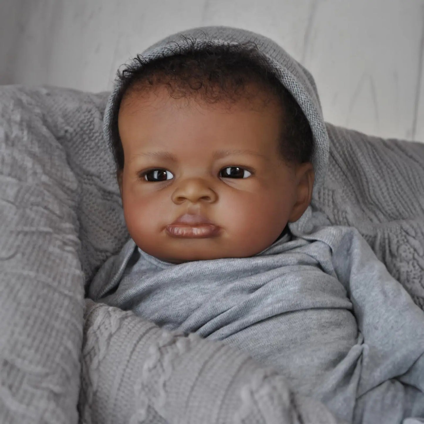 Risbecko Lifelike Reborn Baby Doll African American Cloth