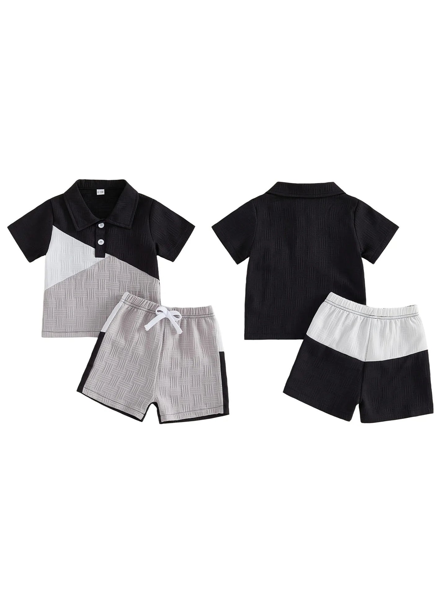 Baby Boy 2-Piece Lapel Neck Tops And Shorts Set