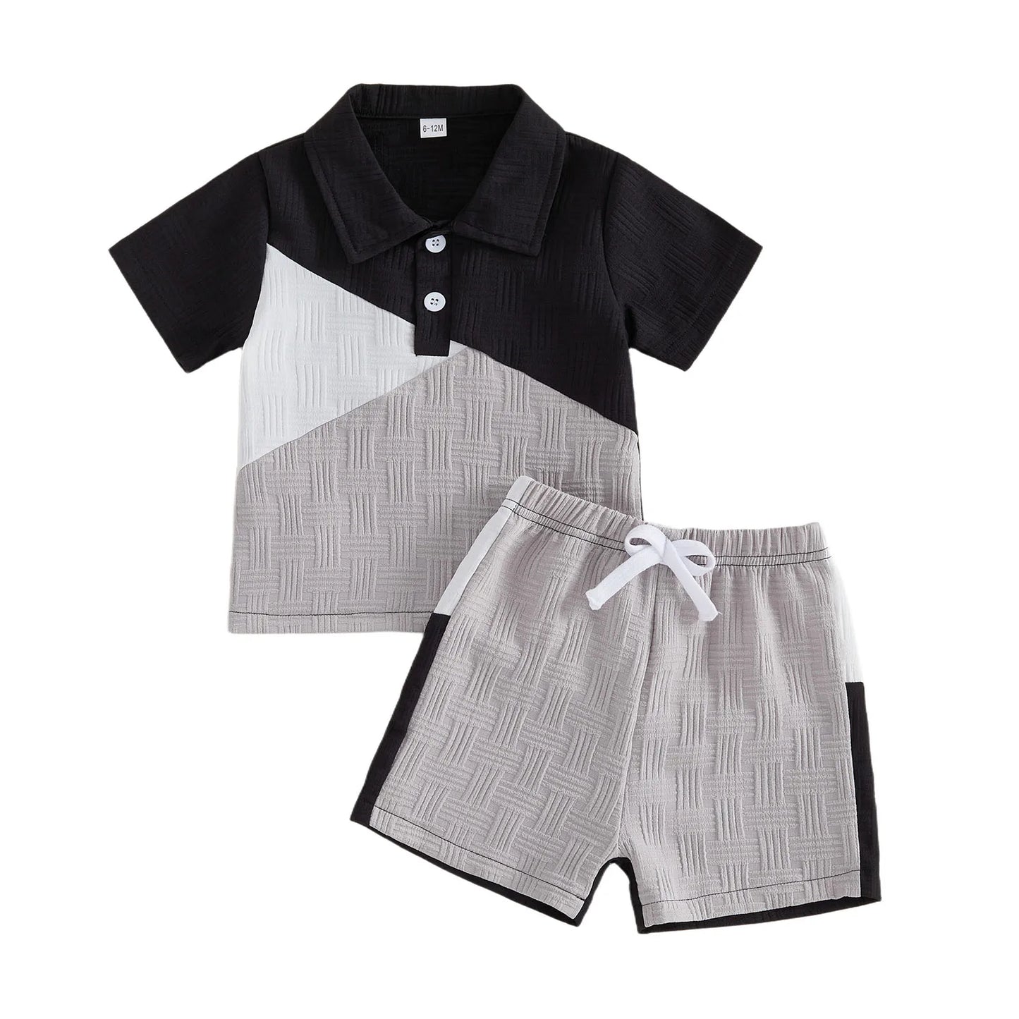 Baby Boy 2-Piece Lapel Neck Tops And Shorts Set