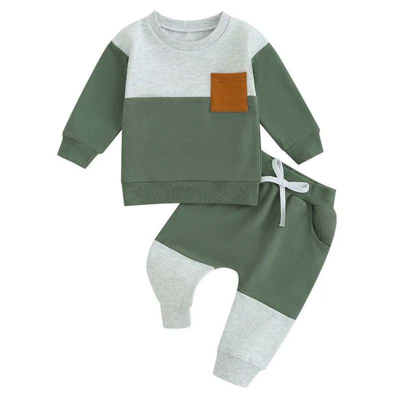 Rueweycn Baby Boy Pants Set With Cotton Long Sleeve Top