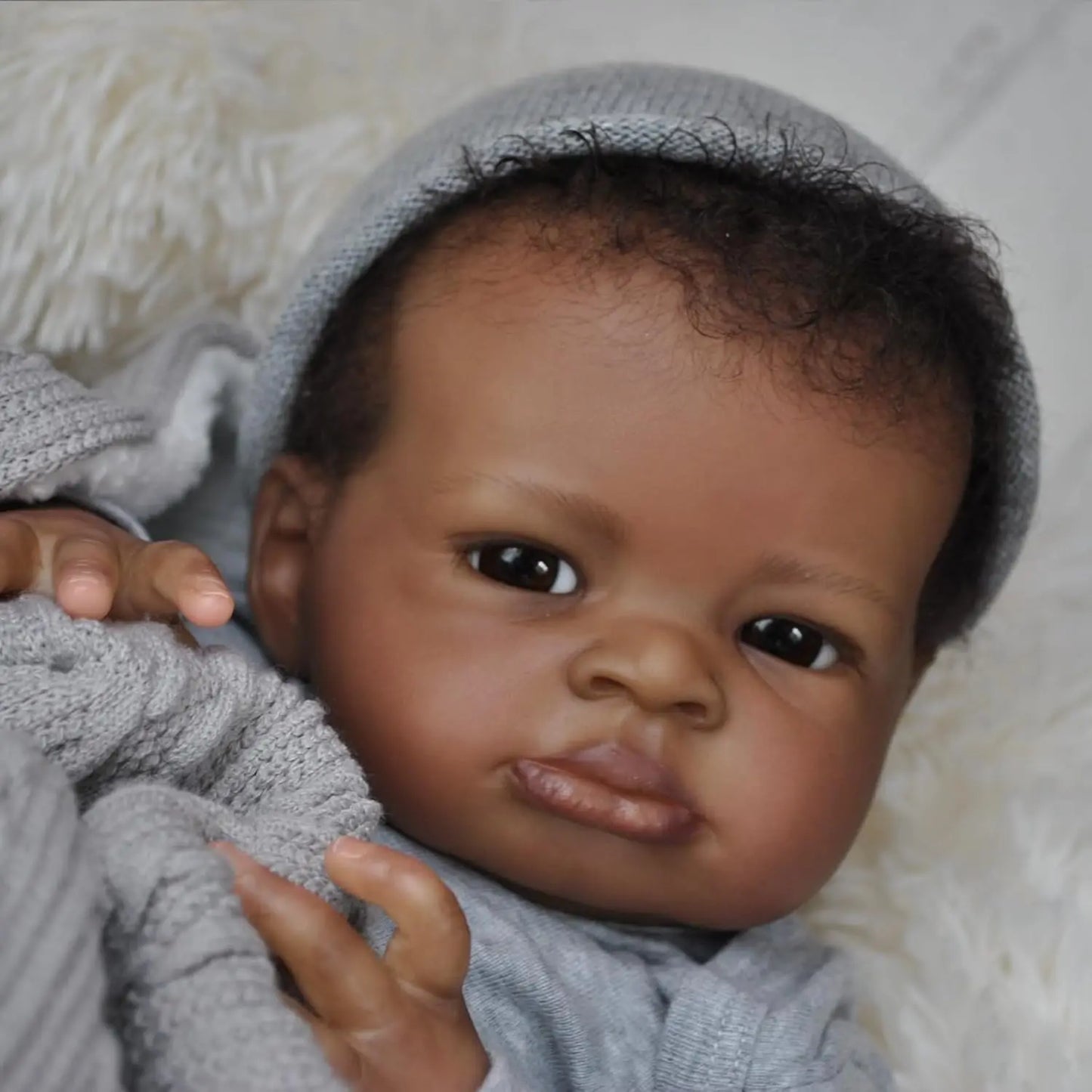 Risbecko Lifelike Reborn Baby Doll African American Cloth