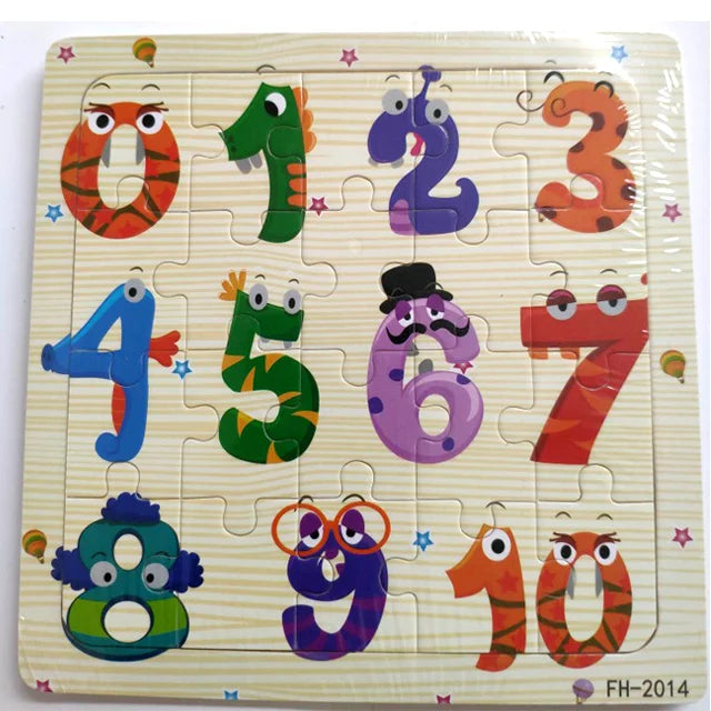 Wooden 3D Puzzle Cartoon Animals and Vehicles Jigsaw for Kids