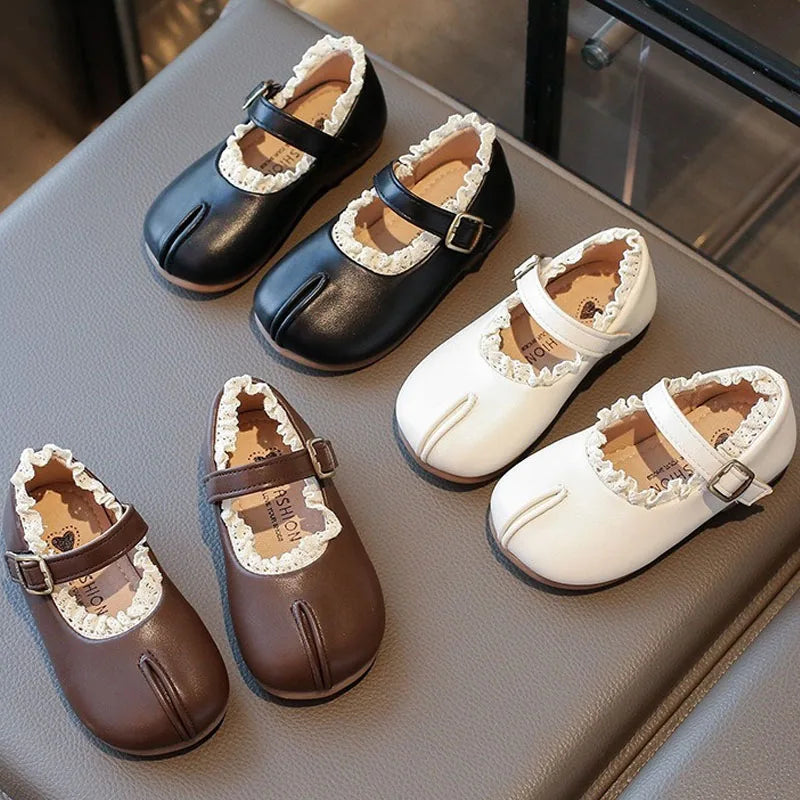 Children Flat Shoes Leather Princess Lolita Style For Girls