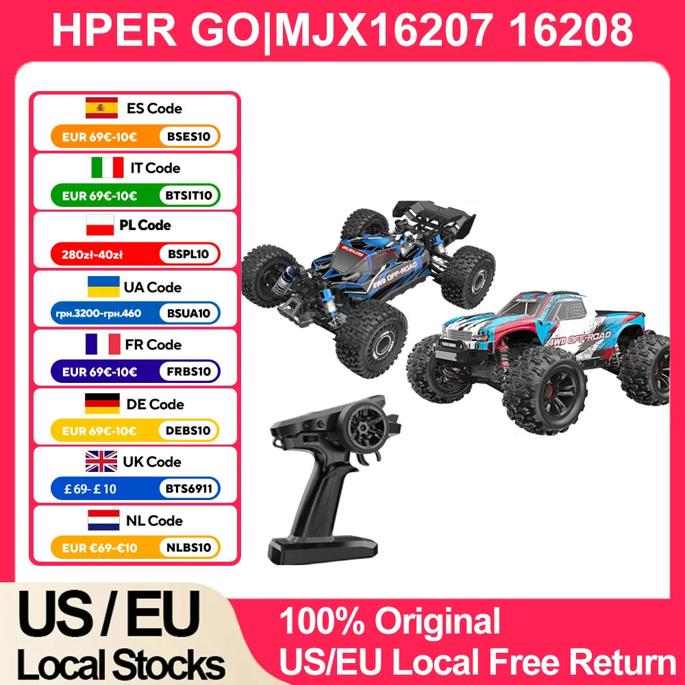 MJX Hyper Go Off Road RC Car 4WD Brushless Hobby Toy