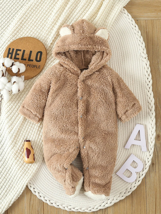 Guangdong Unisex Newborn Baby Fleece Hooded Romper Pajamas