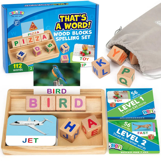 Montessori Spelling Games With Wooden Letter Cards For Early Learning