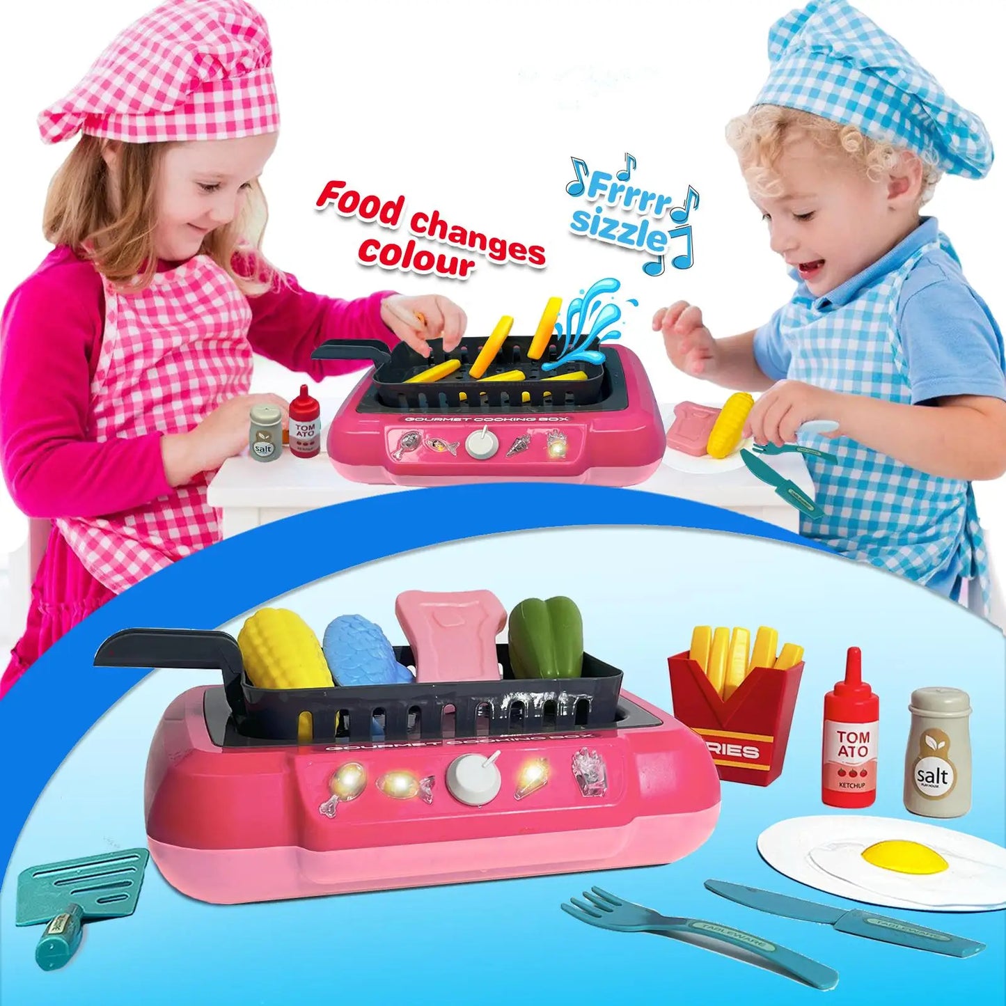 Hign-concerned Changing Kids Food Fryer Pretend Play Toy