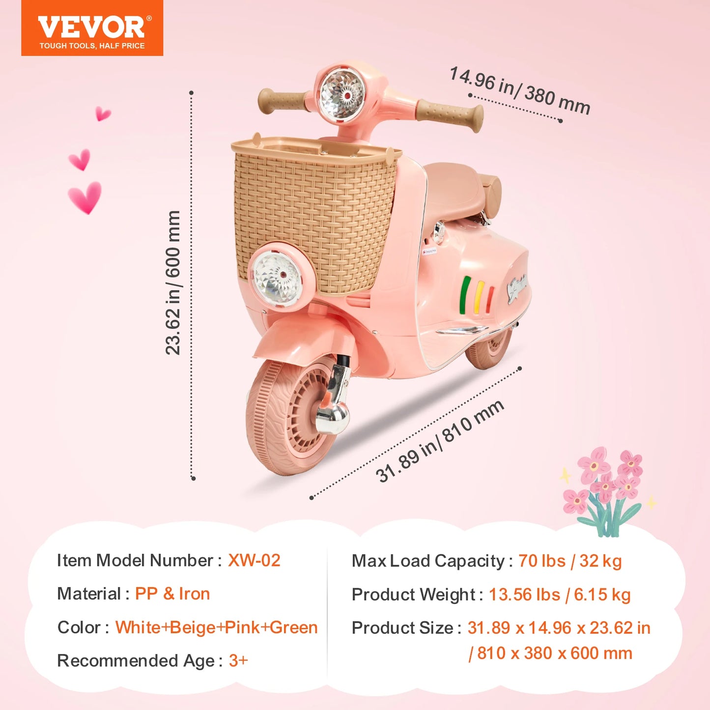 SucceBuy Kids Ride Motorcycle 6V 12V Battery Trike