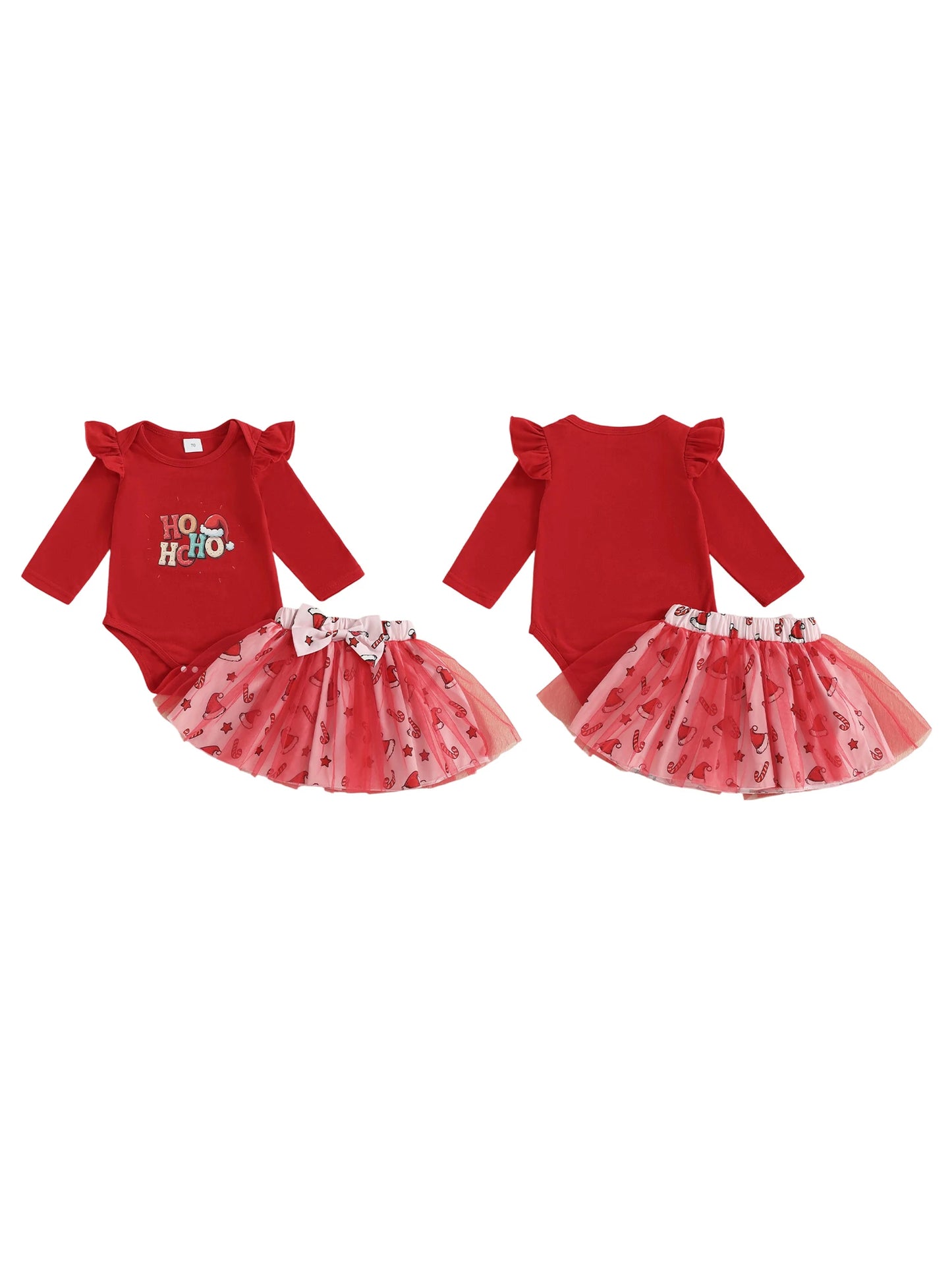 Guangdong Baby Winter Romper Set Print Bow Tulle Skirt