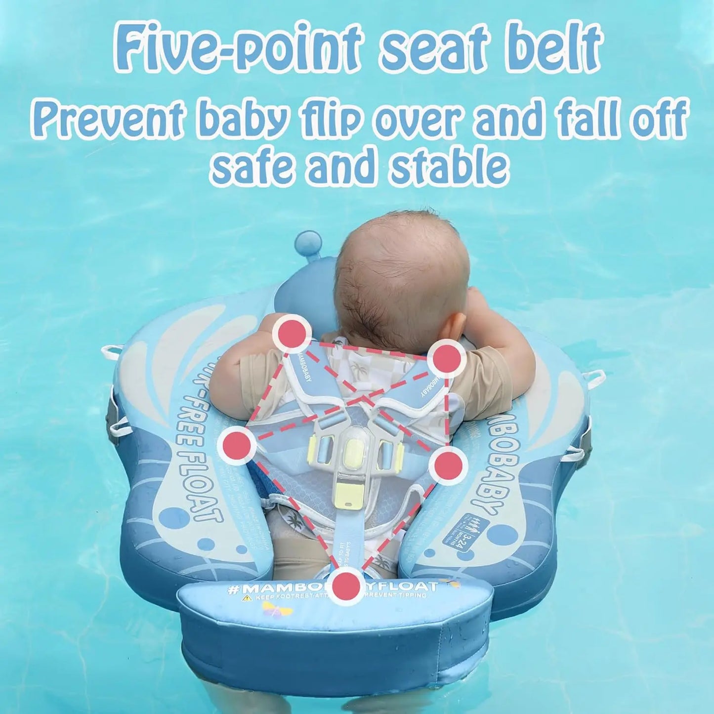 HECCEI Infant Swim Float With Canopy For 3-24 Months