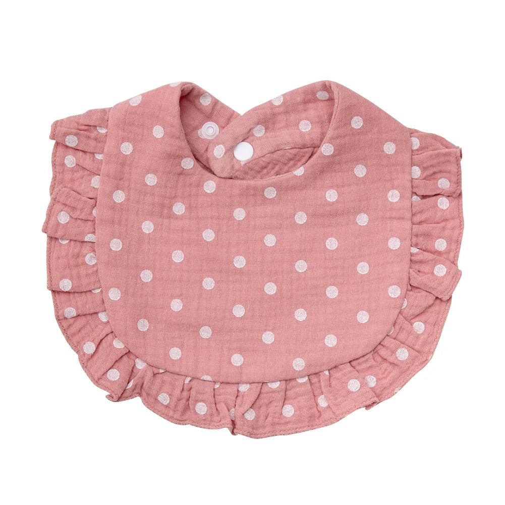 Flower Print Baby Bibs Adjustable Snap Burp Cloths Muslin Cotton