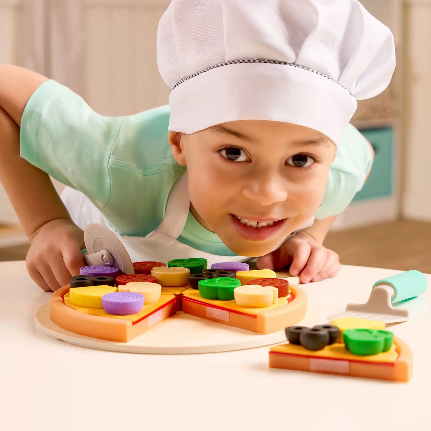 SHXI Pizza Slice Toy Set With Multicolor Toppings And Board