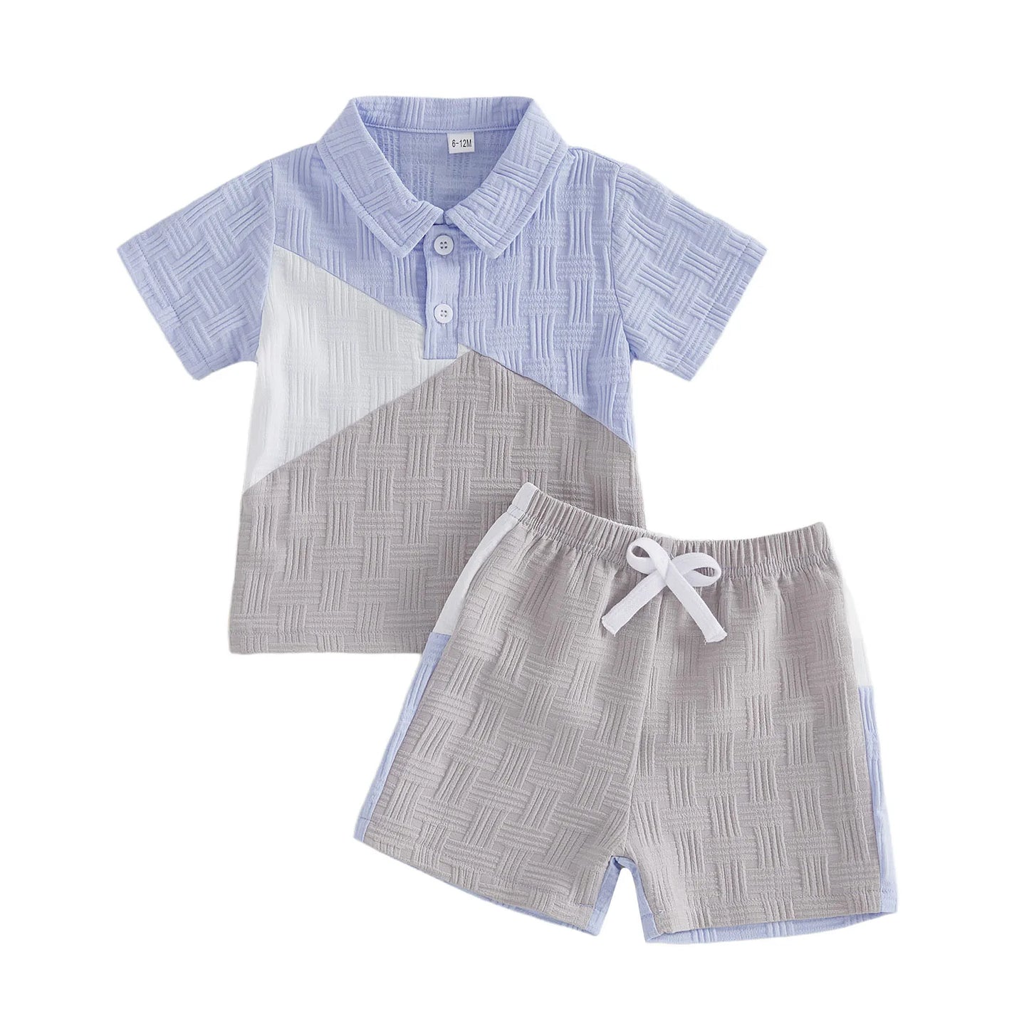 Baby Boy 2-Piece Lapel Neck Tops And Shorts Set