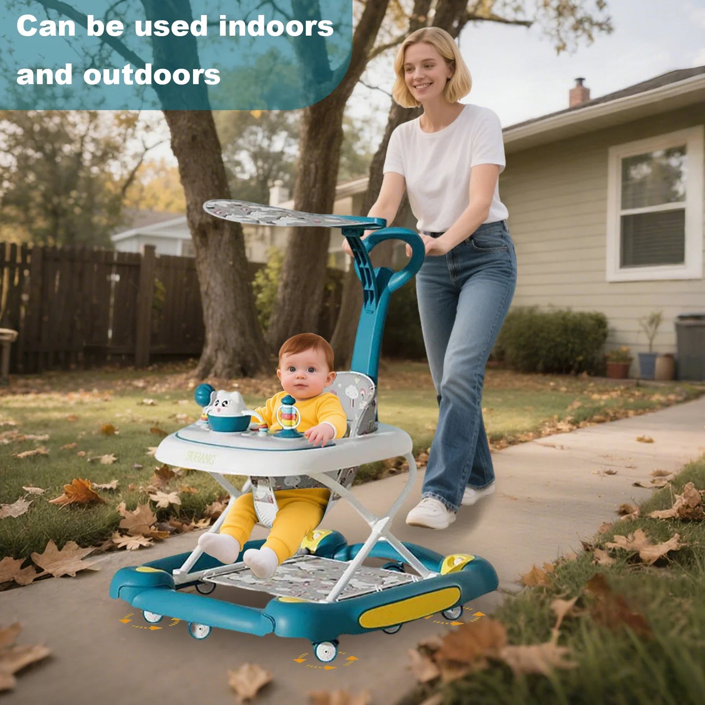 CN Guangdong 6 In 1 Baby Walker With Music Wheels Toy Rack