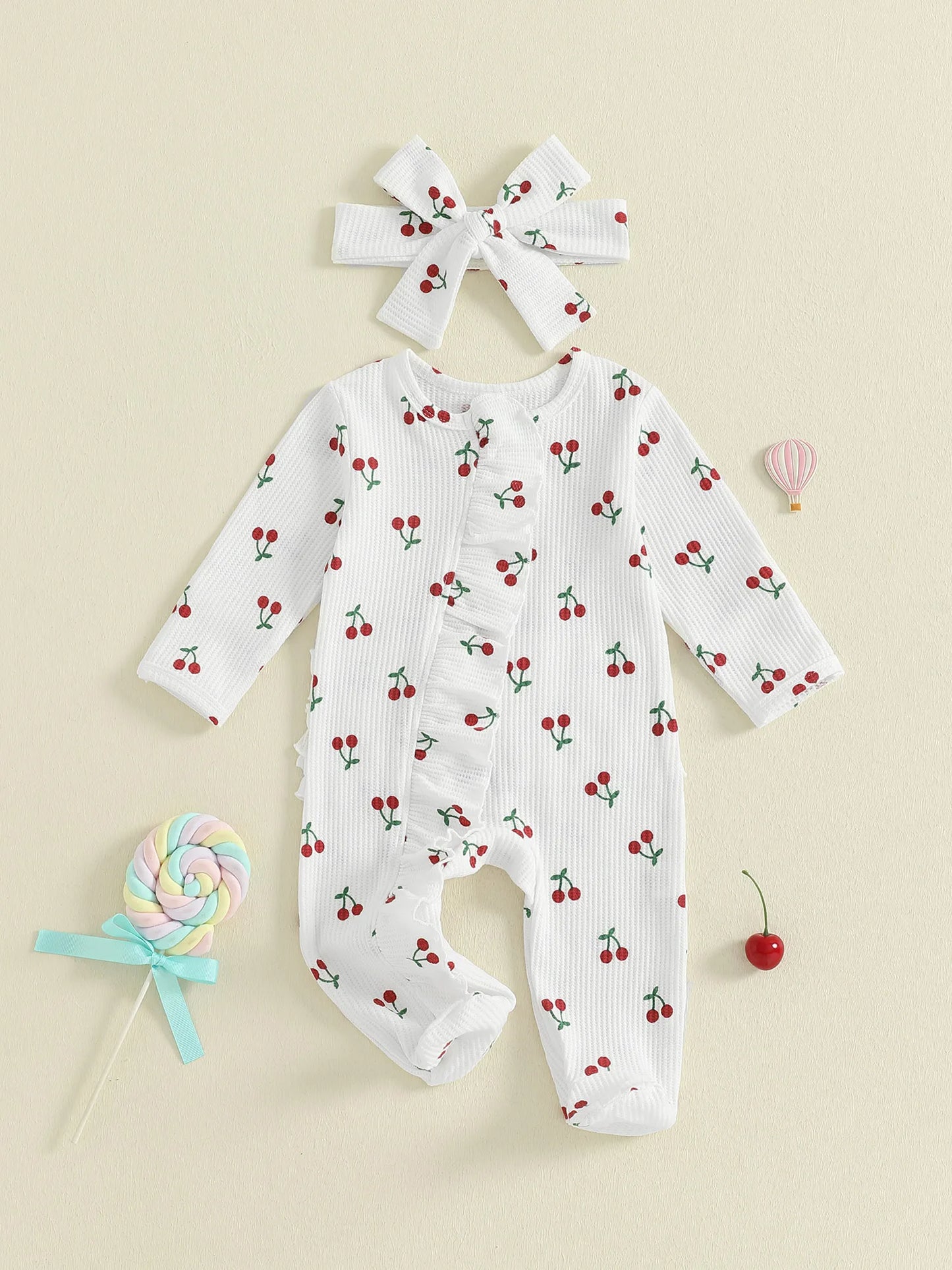 Guangdong CN Adorable Infant Girl Autumn Floral Romper Set