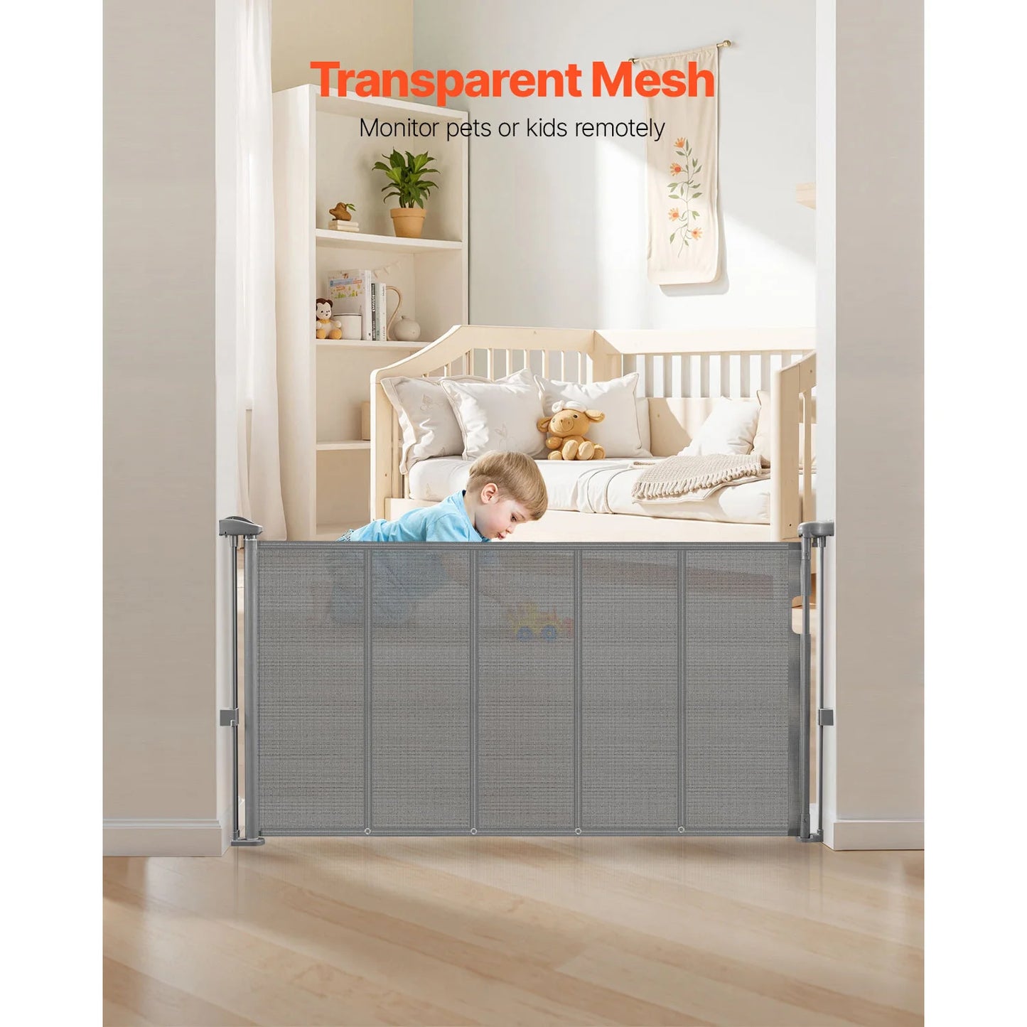 SucceBuy Retractable Baby Gate For Kids And Pets Mesh