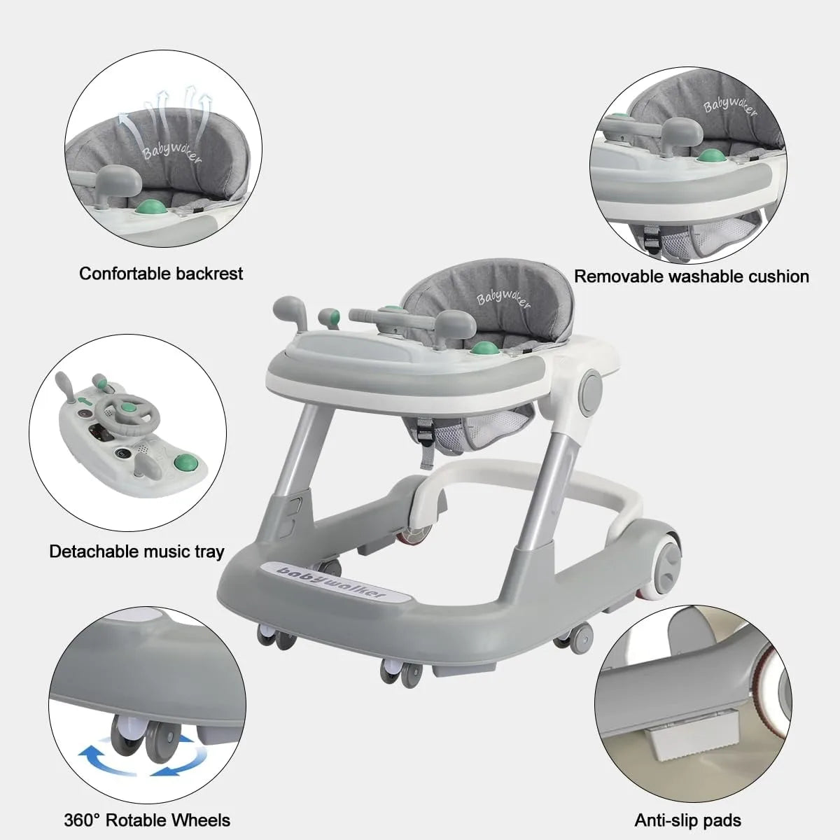 Ubravoo 2 In 1 Baby Walker With Removable Trays
