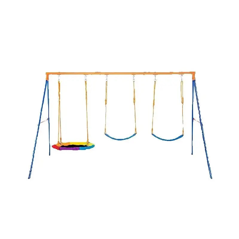 SucceBuy Backyard Swing Set 600 Lbs Saucer Belt Swings