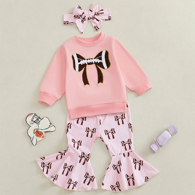 PudcocoCN Toddler Girls Winter Set Ruffle Sleeve Sweater Leggings Headband