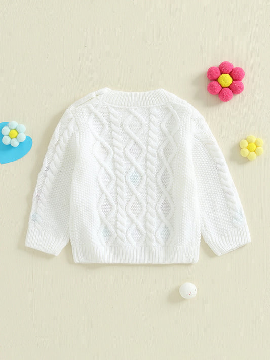Guangdong CN Infant Girls Floral Embroidered Knit Sweater