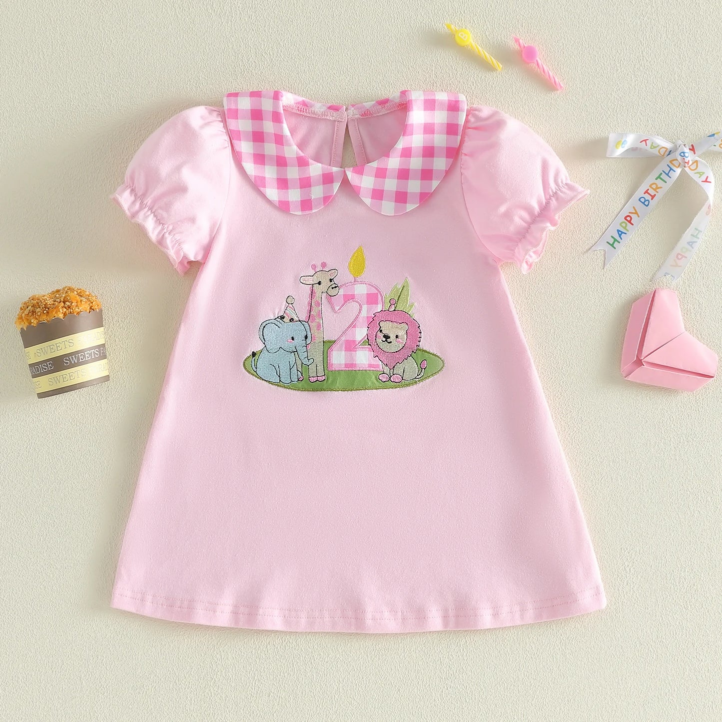 Toddler Girls Party Dress With Floral Embroidery And Ruffled Sleeves