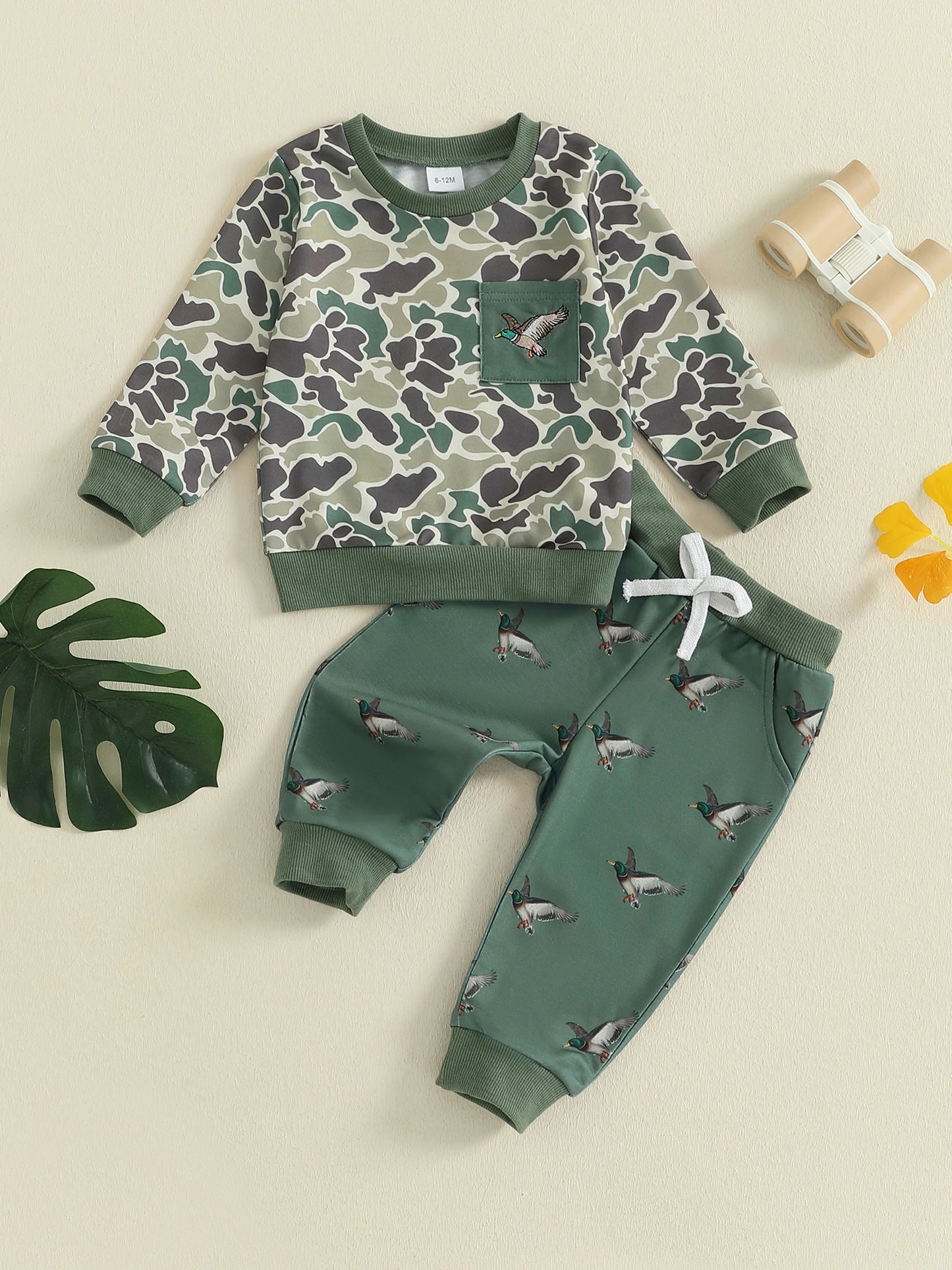 Toddler Boy 2 Piece Camouflage Animal Print Outfit Set