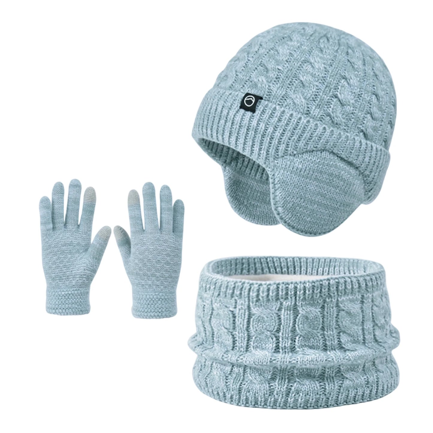 WinterKnit Hat Scarf and Gloves Set for Children ThermalInsulationAllWeatherProtection