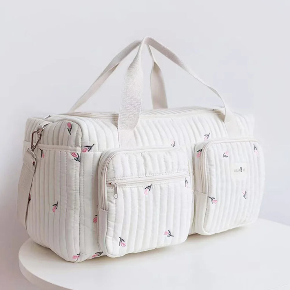 Quilted Baby Diaper Bag Duffle Weekender Travel Organizer