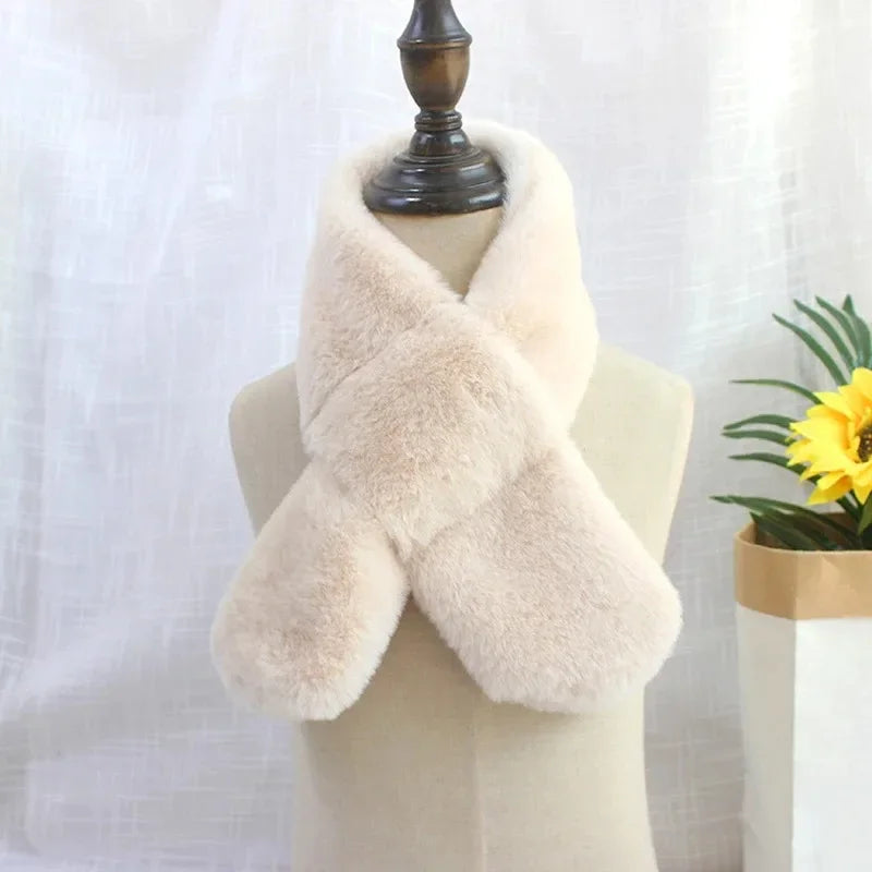 CN Tibet Guangdong Kids Winter Faux Rabbit Fur Scarf