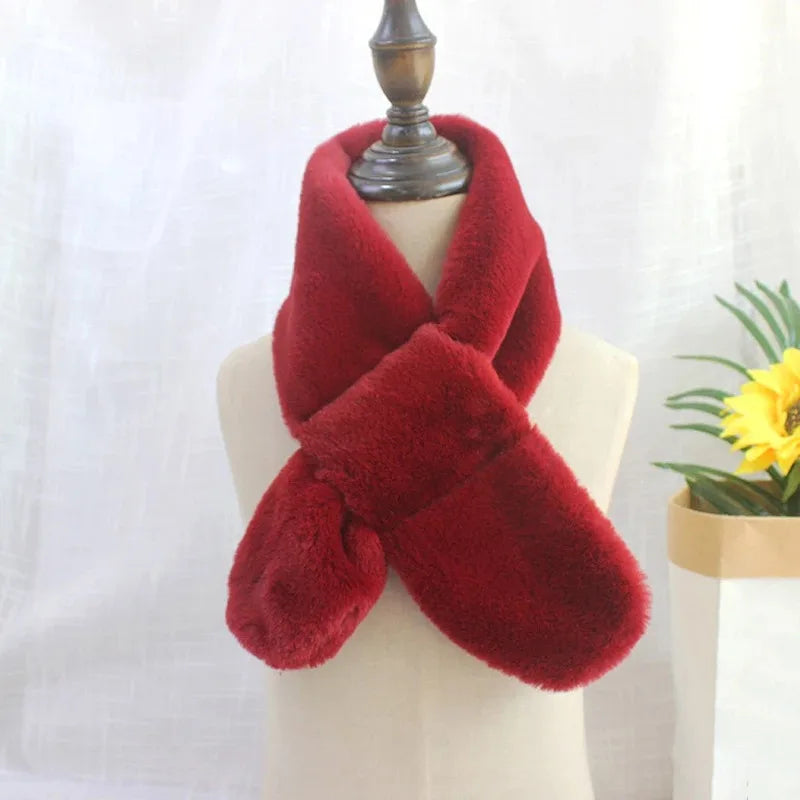 CN Tibet Guangdong Kids Winter Faux Rabbit Fur Scarf