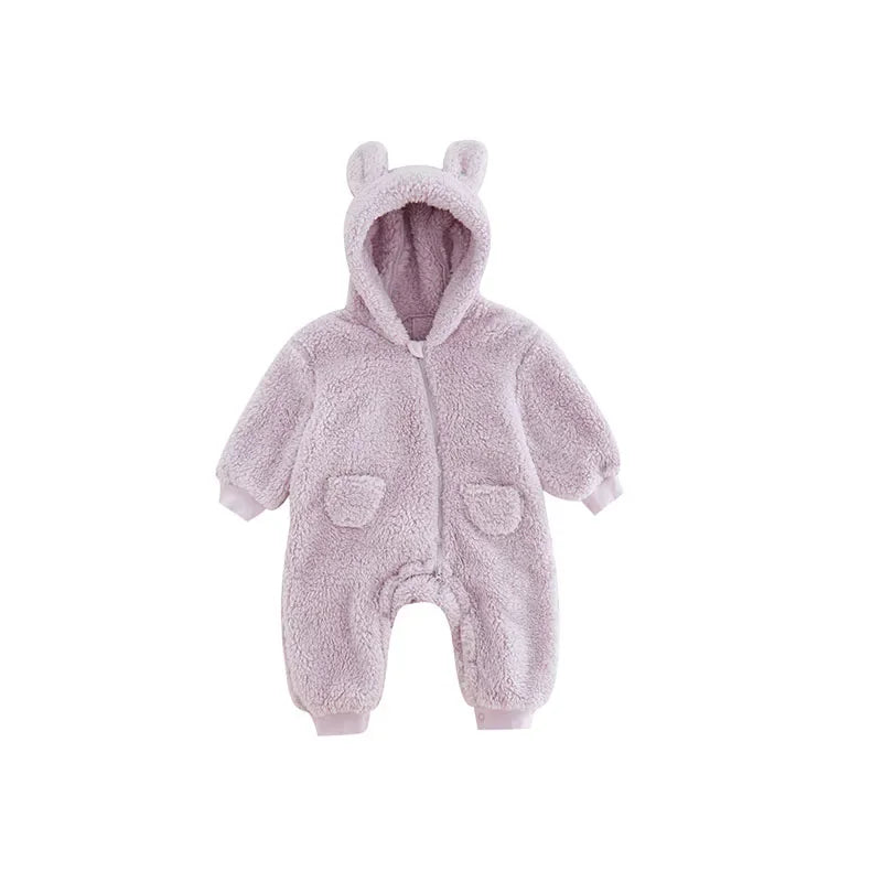 Guangdong CN Baby Winter Warm Fleece Hooded Jumpsuit Rompers