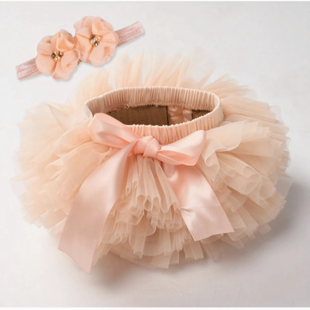 CN Zhejiang Baby Girls Tutu Skirt Bloomers Headband Set