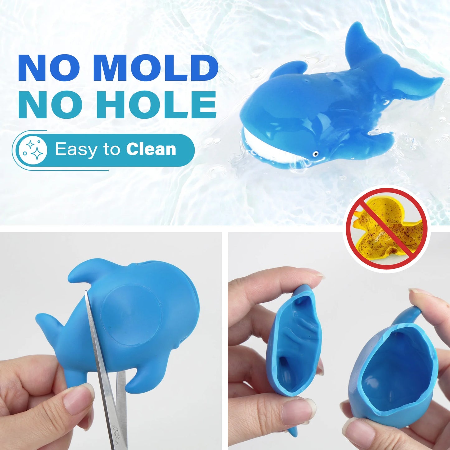 LotFancy 8 Pack Bath Toys Mold Free Ocean Animals Bathtub