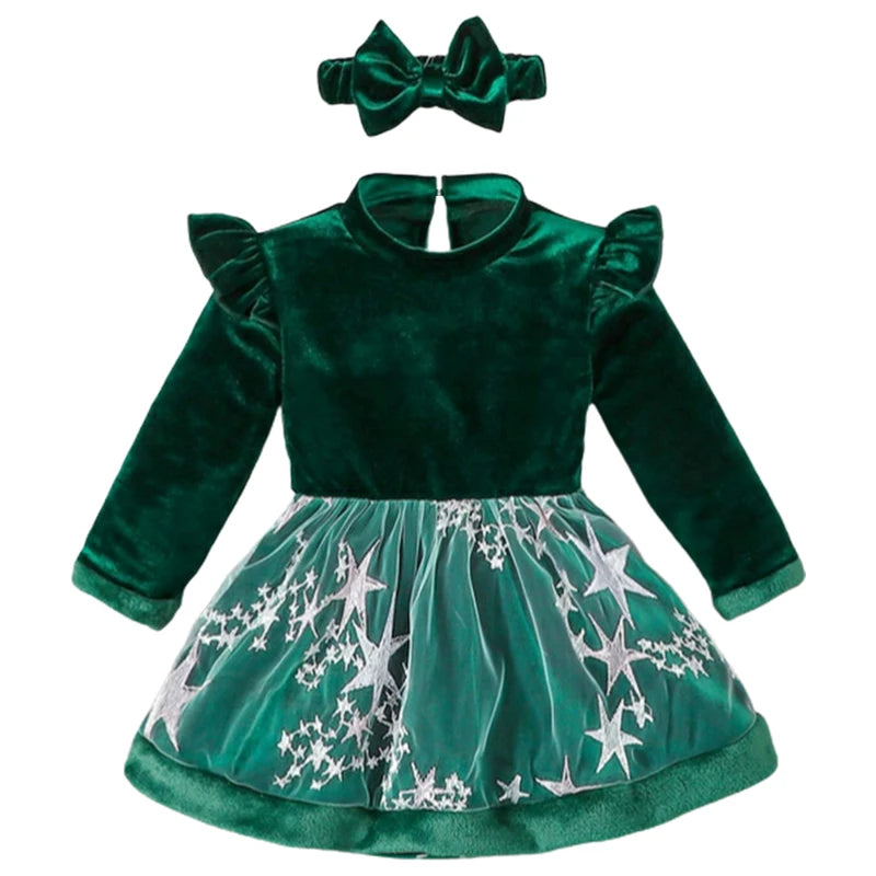 Pudcoco Toddler Girls Winter Reindeer Dress Set Leggings