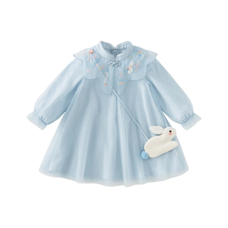 Dave Bella Girls Party Princess Dress Embroidered Mesh