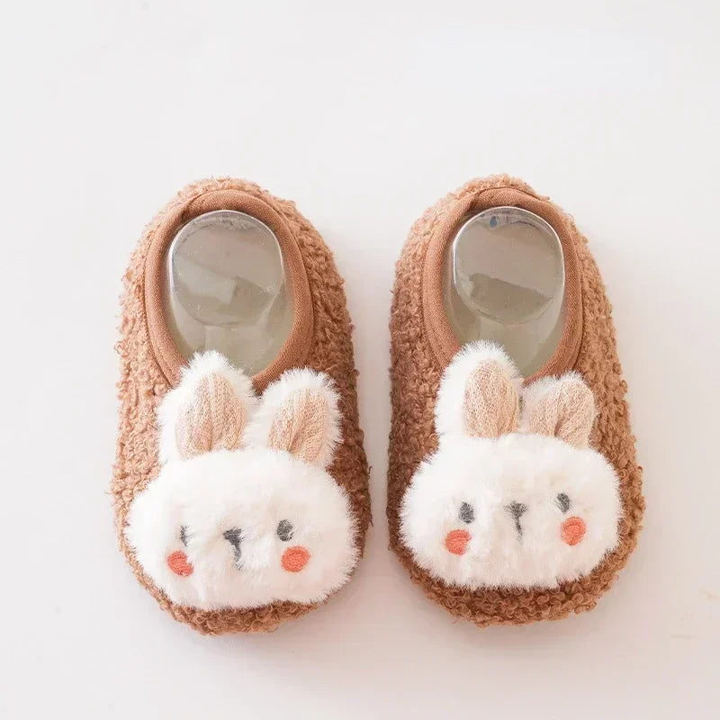 CN Baby Plush Slippers Toddler Anti Slip Indoor Shoes Winter