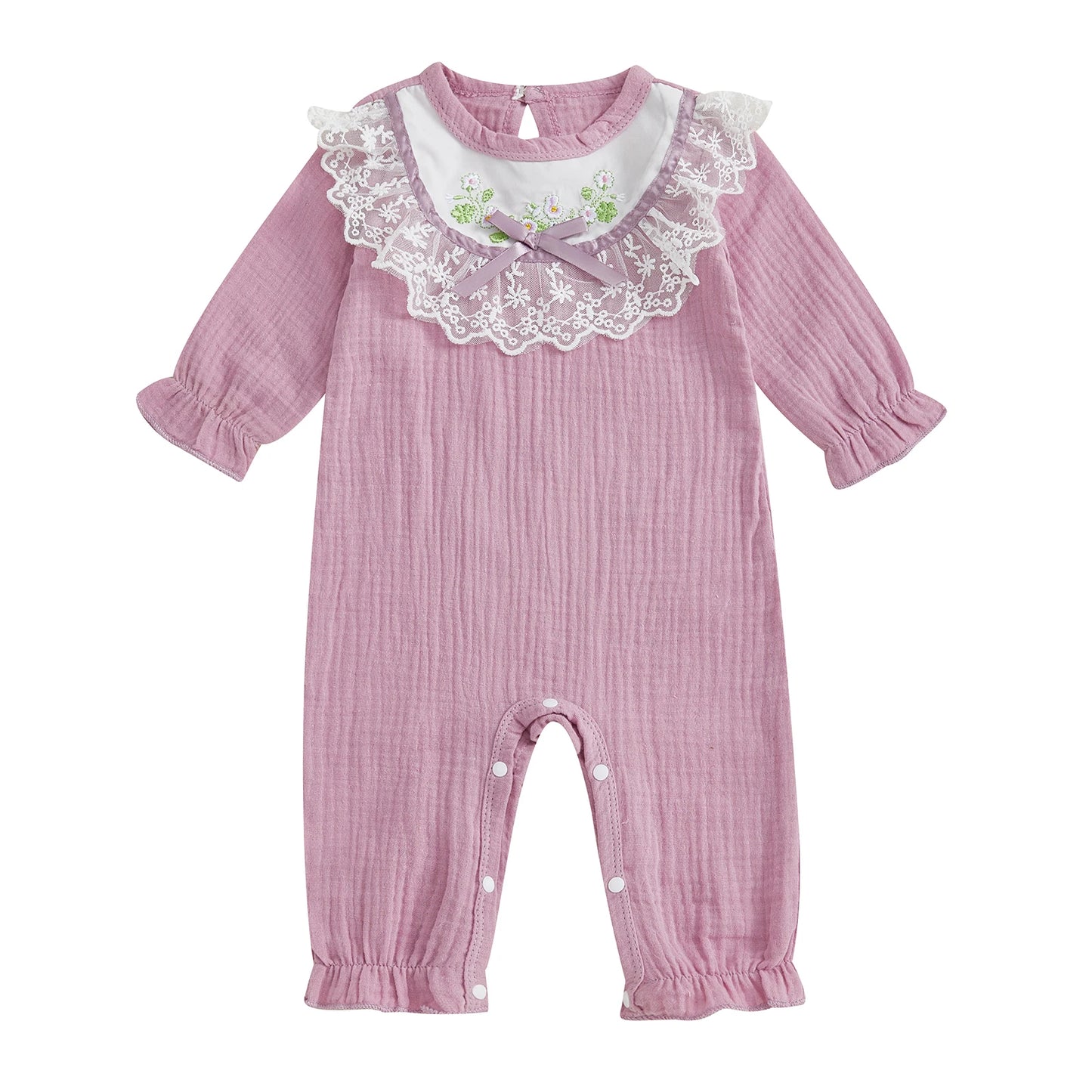 Guangdong CN Toddler Romper With Floral Embroidery Lace
