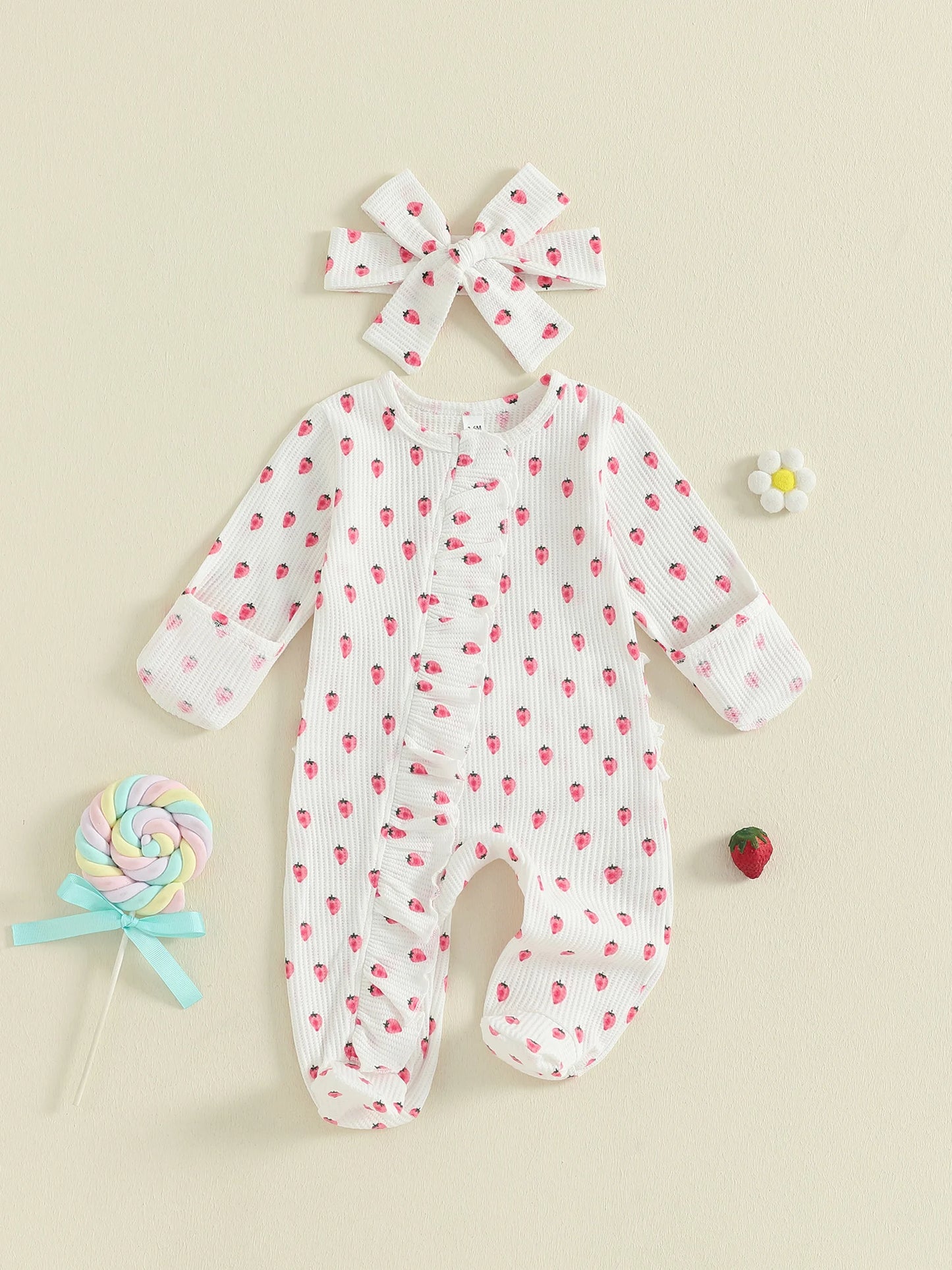 CN Guangdong Toddler Girl 2 Piece Romper Set Headband