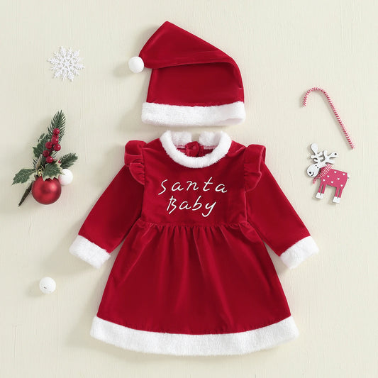 Toddler Christmas Romper Set With Matching Headband And Socks