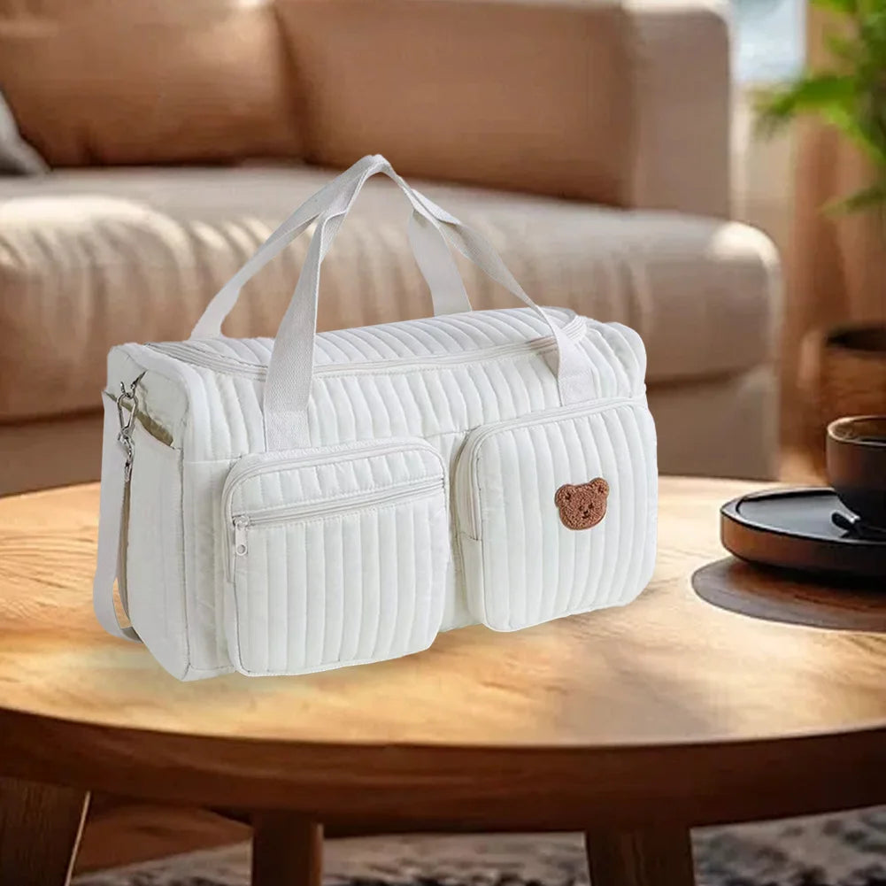 Quilted Baby Diaper Bag Duffle Weekender Travel Organizer