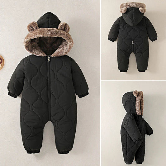Bearfriends Baby Winter Snowsuit Hooded Velvet Romper