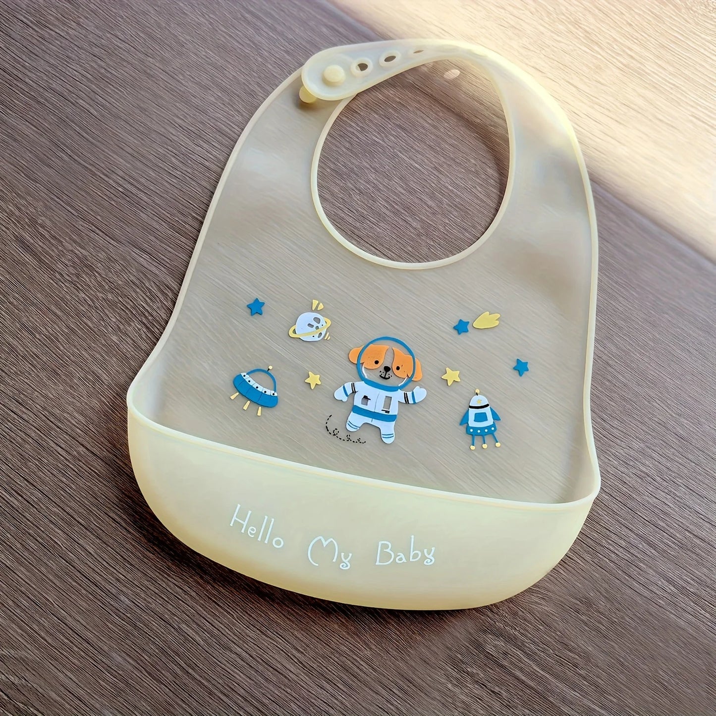 NONECN Waterproof Silicone Baby Bibs Cartoon Animal Print Unisex