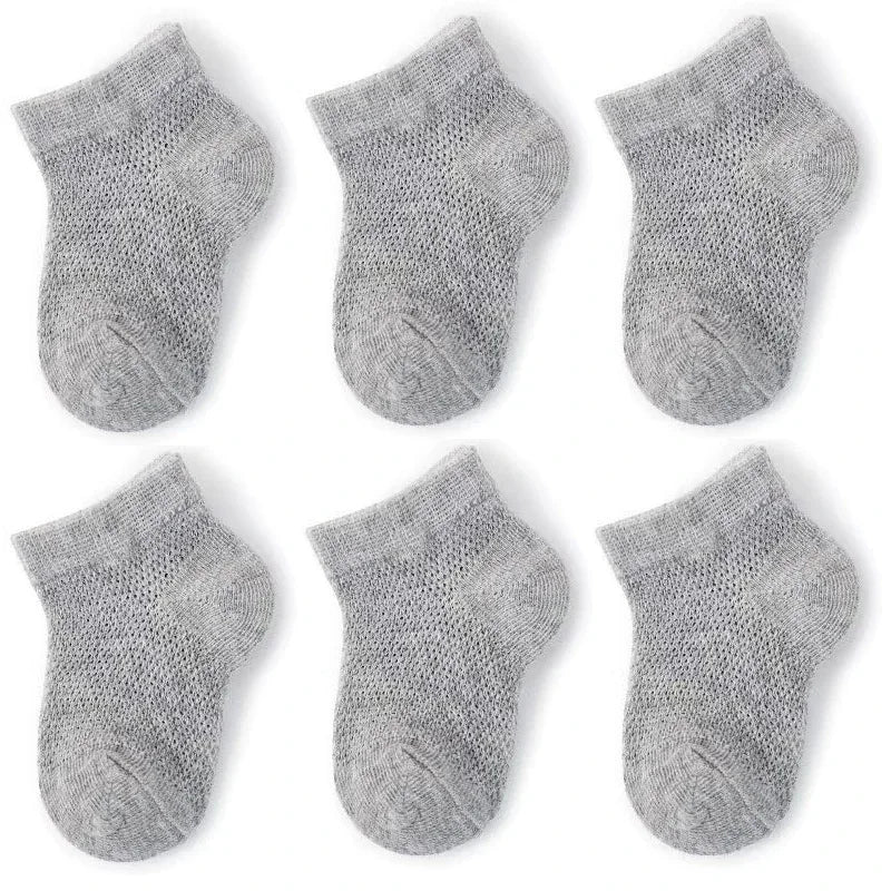 Soft Stitch Breathable Mesh Baby Ankle Socks 3 Pairs
