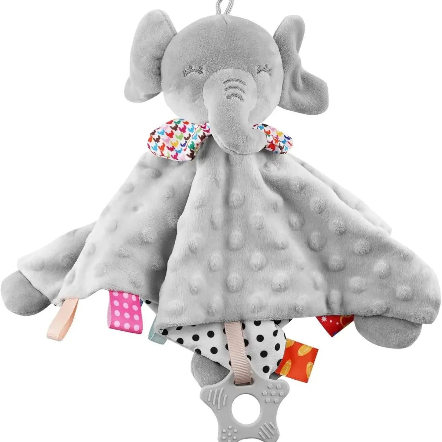 Elephant Baby Comforter Blanket Soft Soothe Rattle Toy