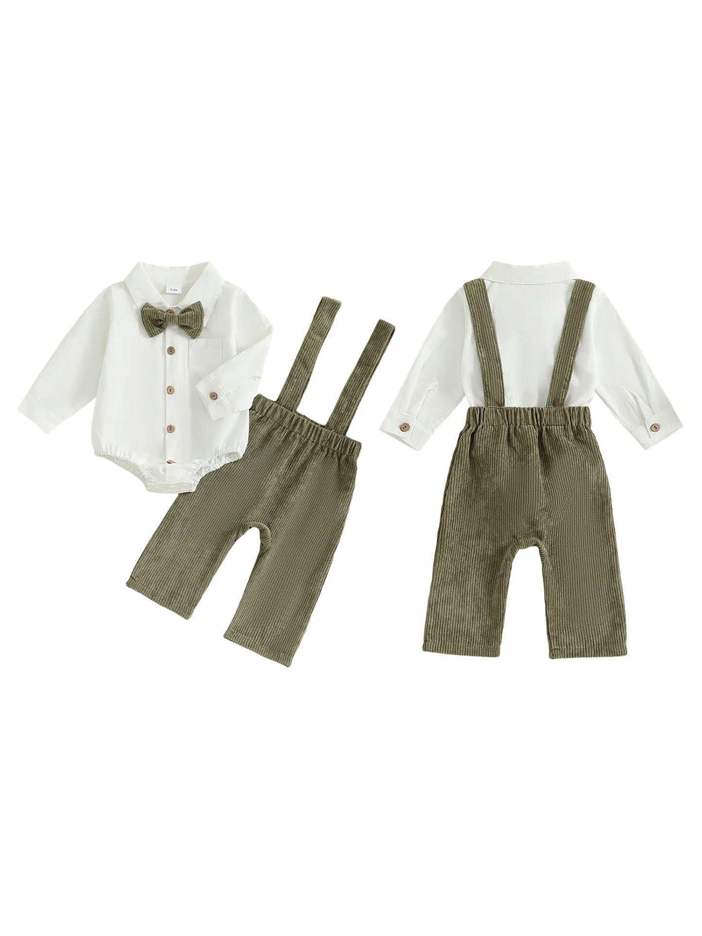 Baby Boy Formal Wear Set Bow Tie And Suspender Pants
