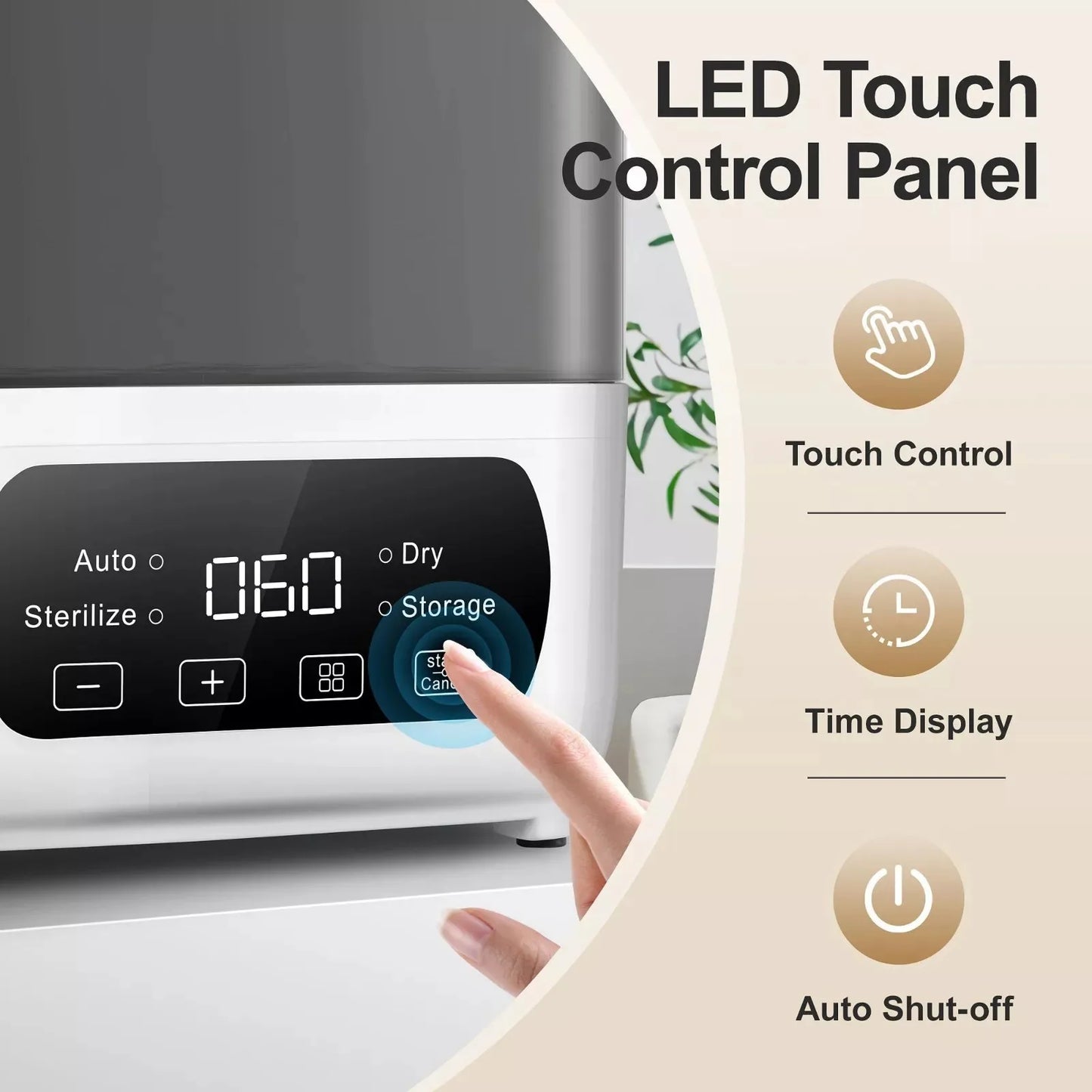 Tieasy 4 In 1 LED Touch Baby Bottle Sterilizer BBS001