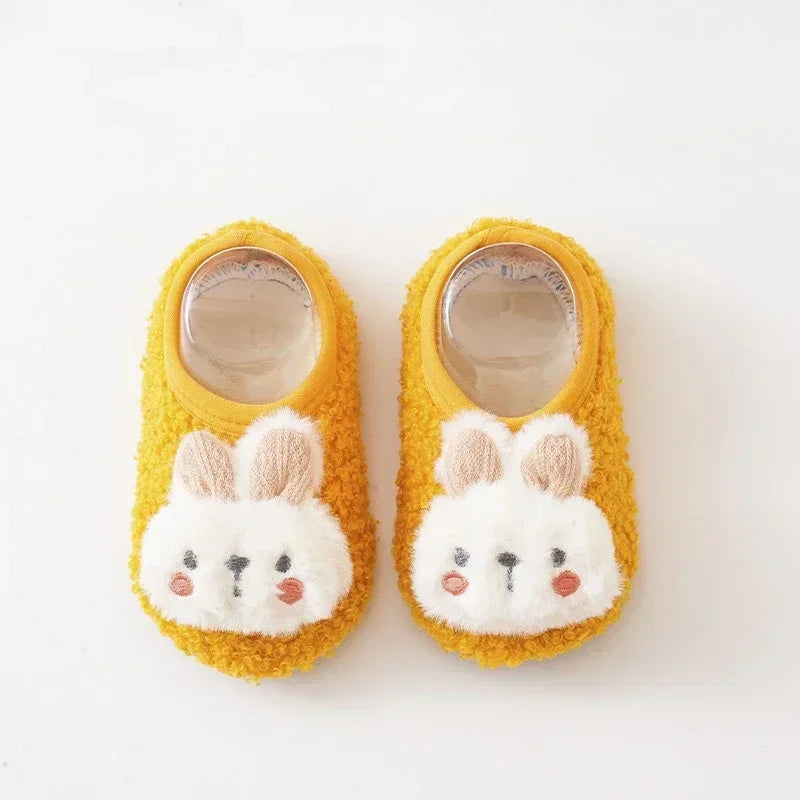 CN Baby Plush Slippers Toddler Anti Slip Indoor Shoes Winter