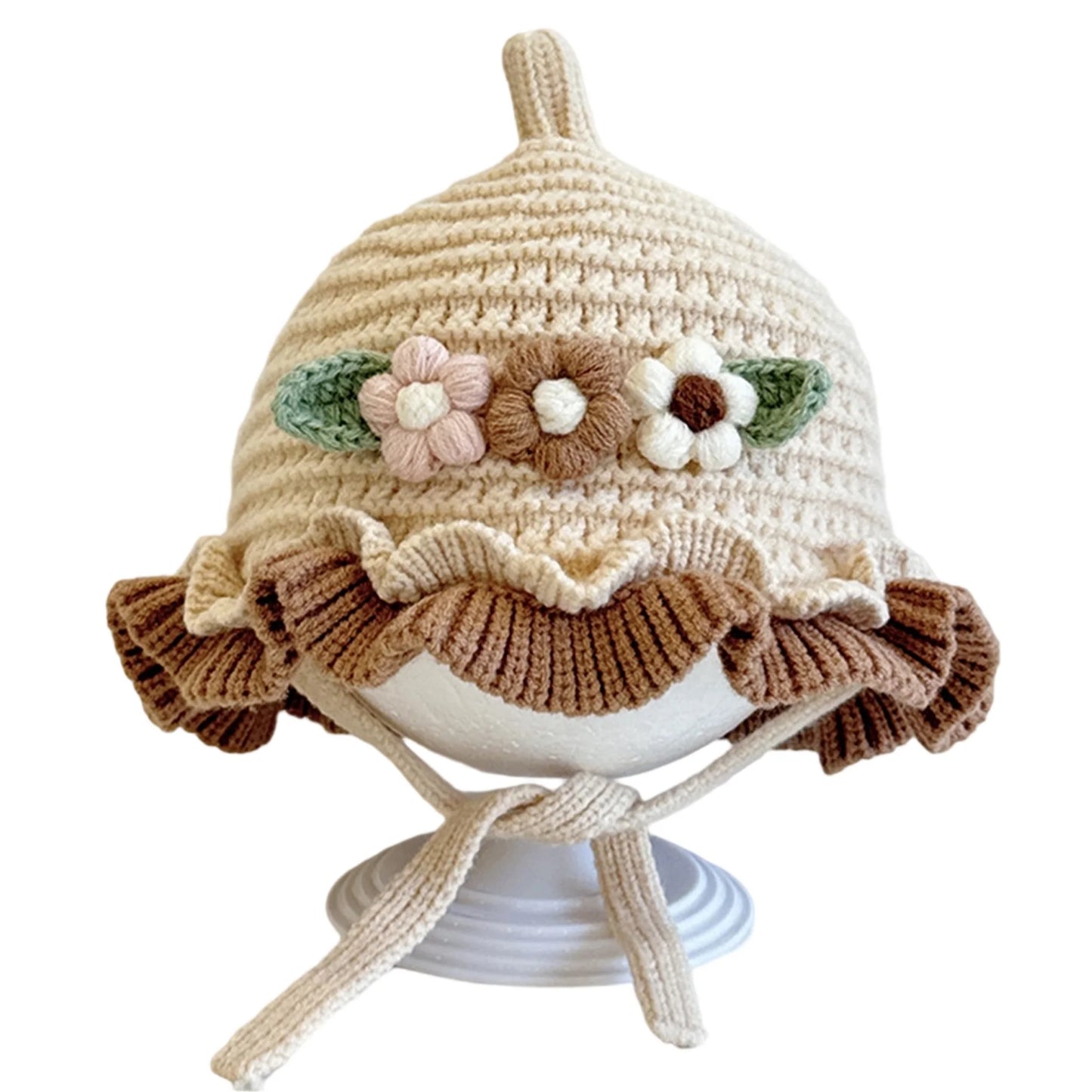 Guangdong Cute Toddler Pom Pom Beanie Hat With Ear Flaps