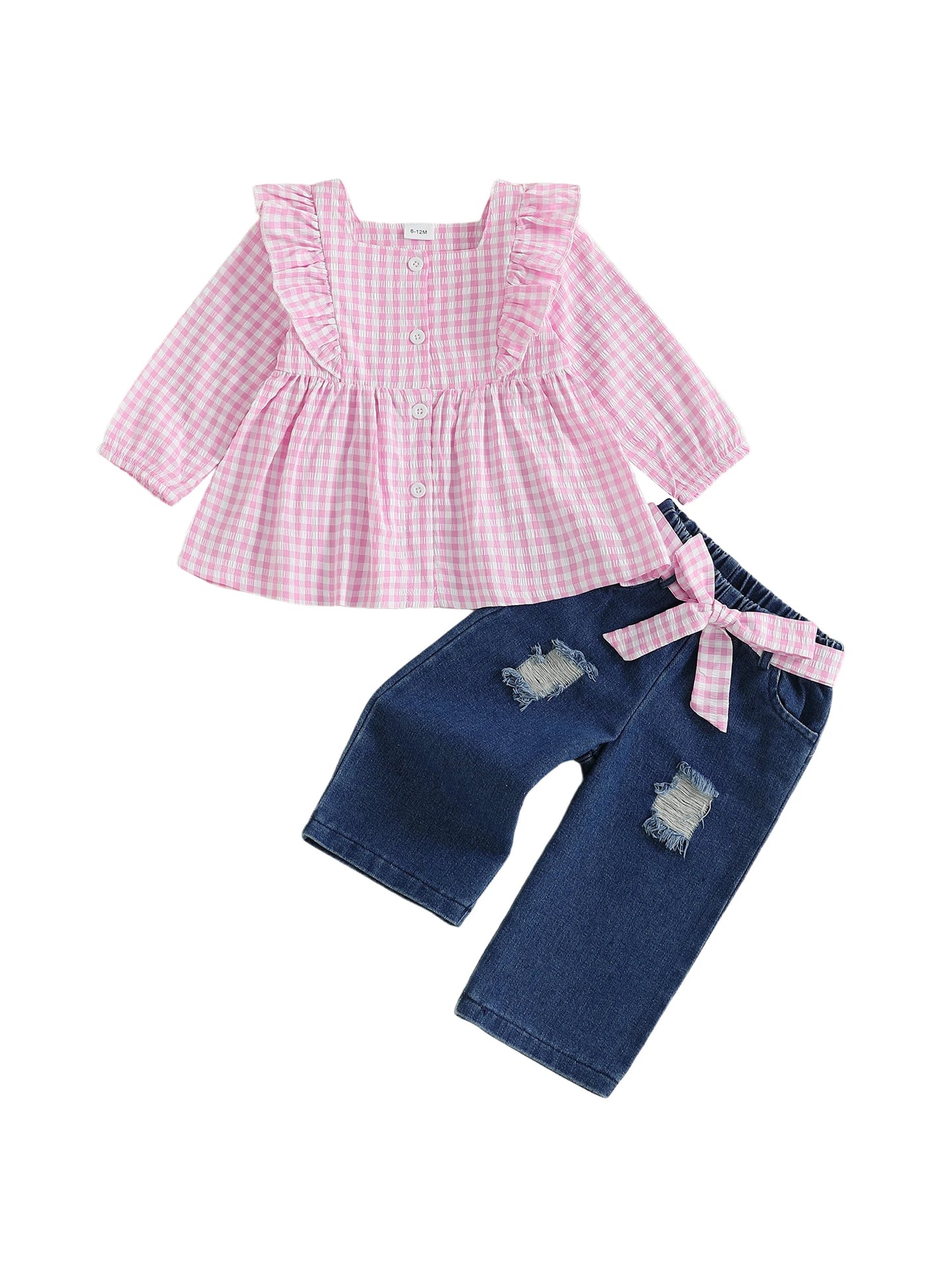 Baby Girls Winter Floral Print Hooded Jacket Leggings Set