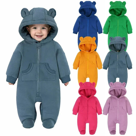 Fujian Baby Winter Romper Hooded Bear Style Cotton Unisex